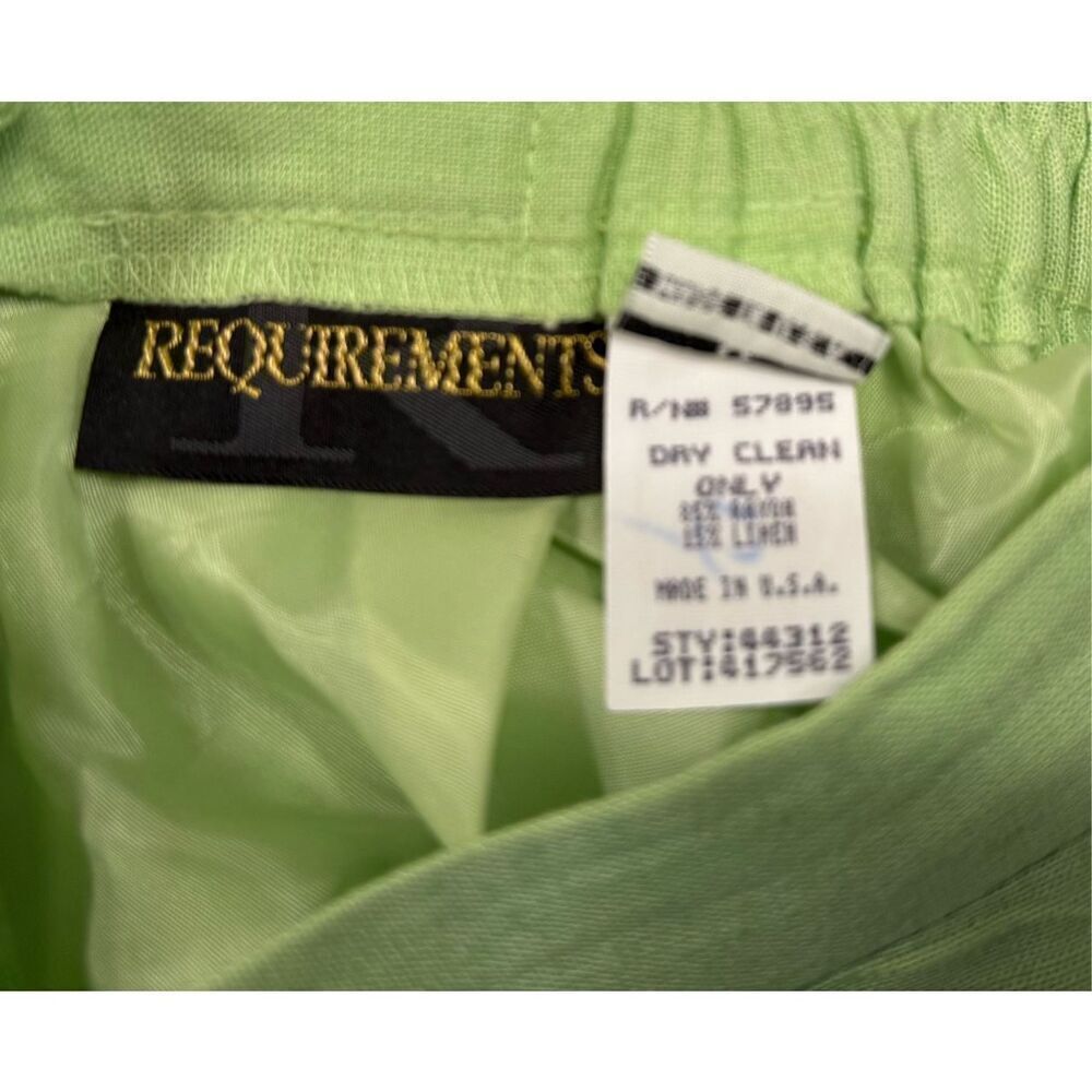 Requirements Linen Blend A-Line Skirt Bright Green Sz. 8  Professional Country C - Picture 7 of 8